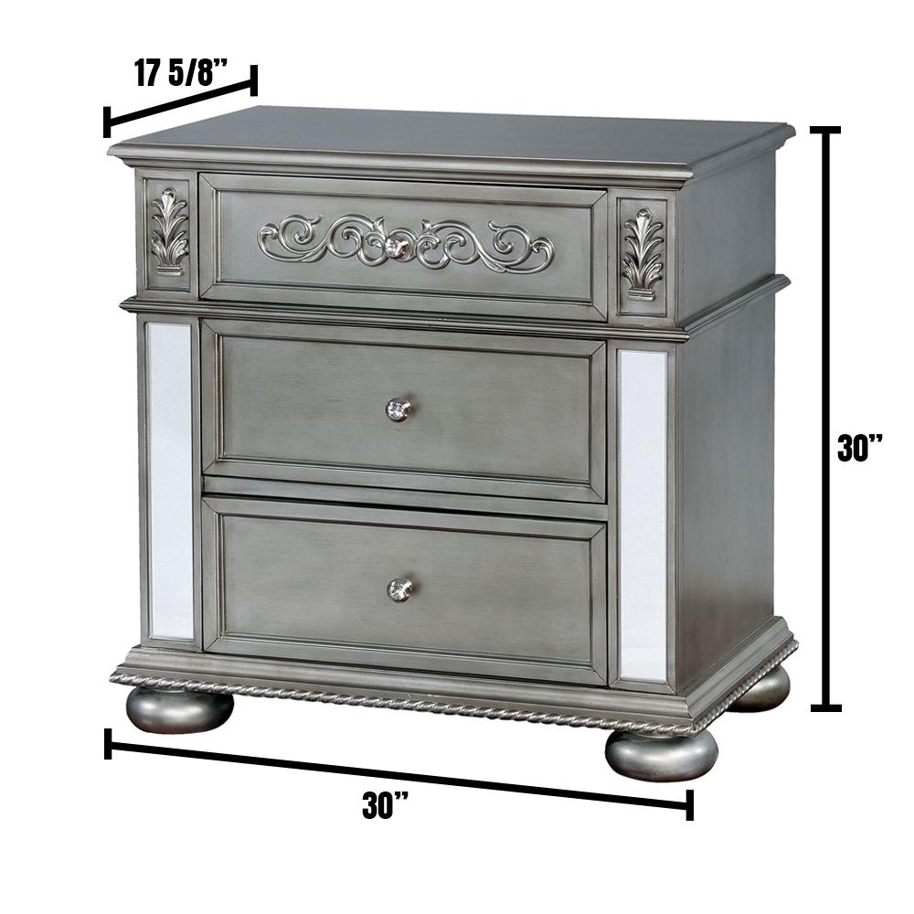 Silver Nightstands Bedroom Furniture The Home Depot