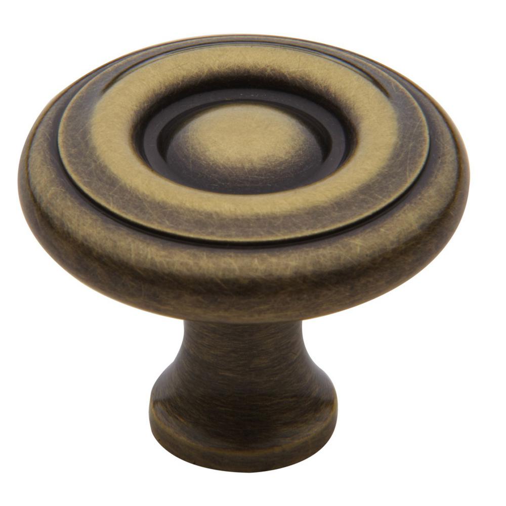 Baldwin Colonial 1 5 In Satin Brass And Black Cabinet Knob