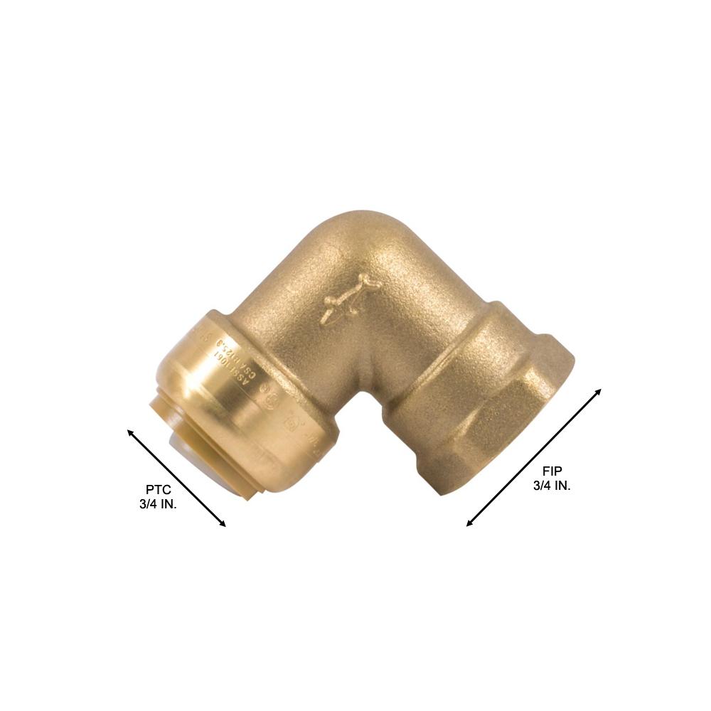 Sharkbite 3 4 In Push To Connect X Fip Brass 90 Degree Elbow