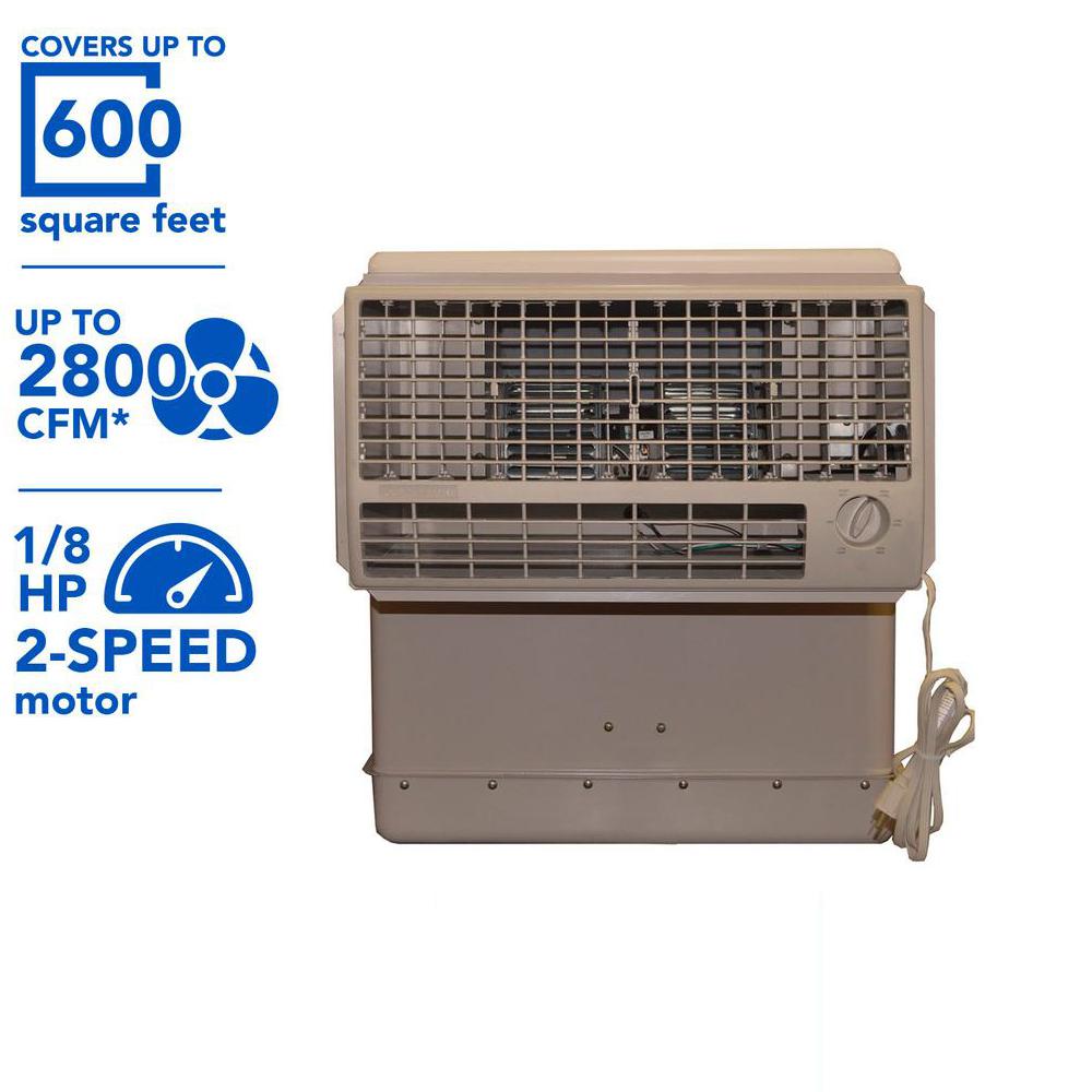 Champion Cooler 2800 CFM 2-Speed Window Evaporative Cooler for 600 sq