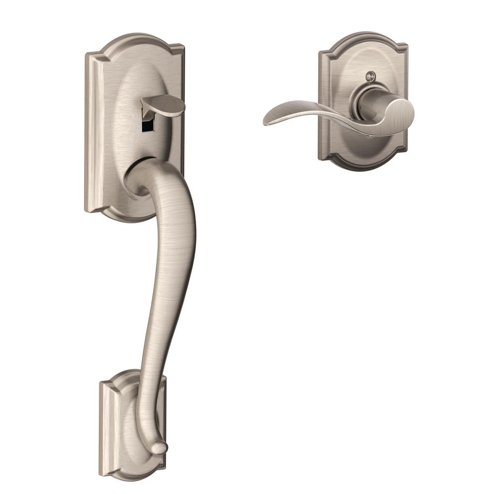 Unkeyed Nickel Door Handlesets Door Hardware The Home Depot