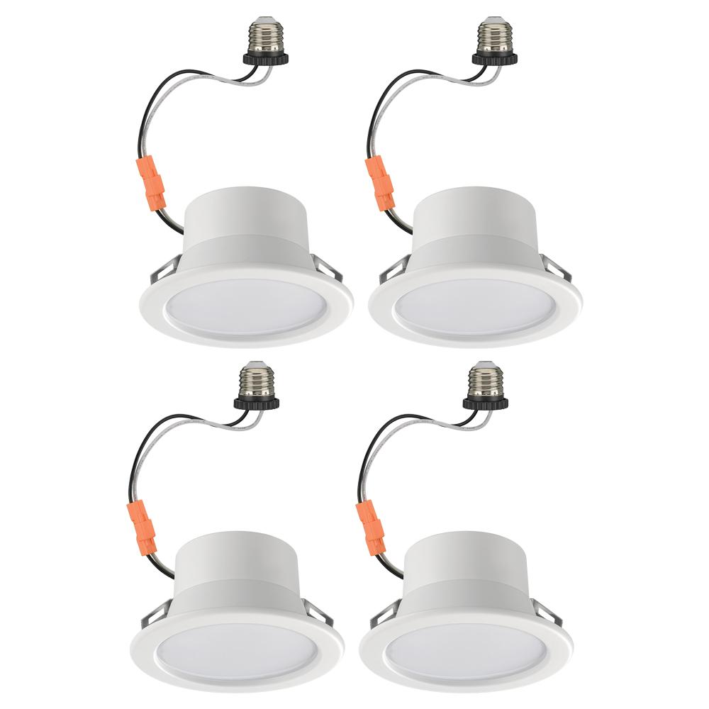 Commercial Electric 4 in. Smart Color Selectable CCT Integrated LED Recessed Light Trim Works