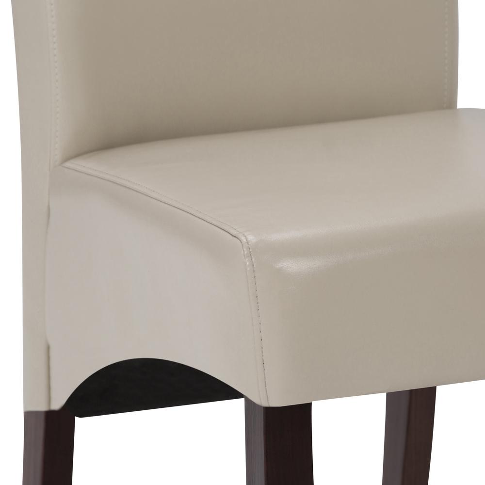 Simpli Home Avalon Contemporary Deluxe Parson Dining Chair Set Of 2 In Satin Cream Faux Leather Ws5134 Cr The Home Depot