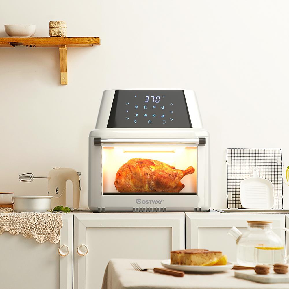 Costway 19 qt. White Air Fryer Oven with Dehydrator Rotisserie