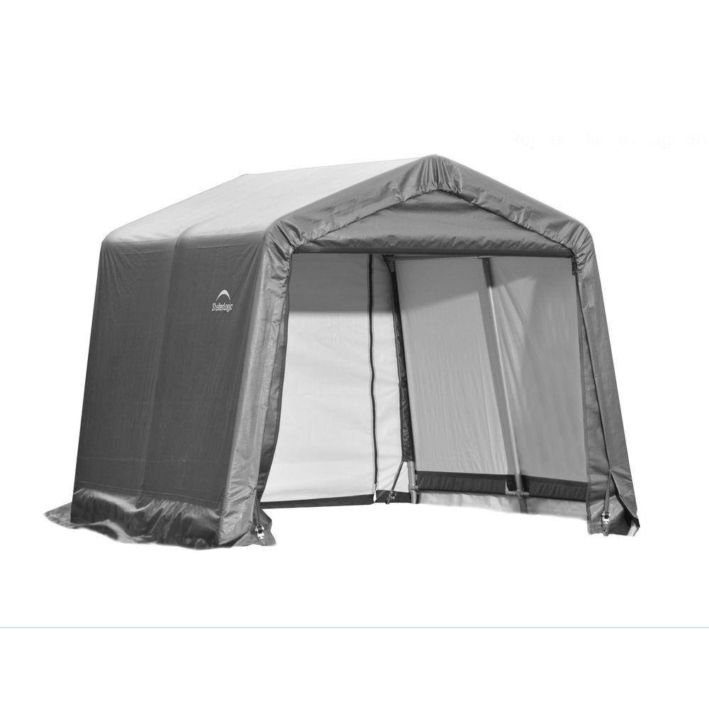 ShelterLogic 10 ft. x 12 ft. x 8 ft. Grey Steel and Polyethylene Garage