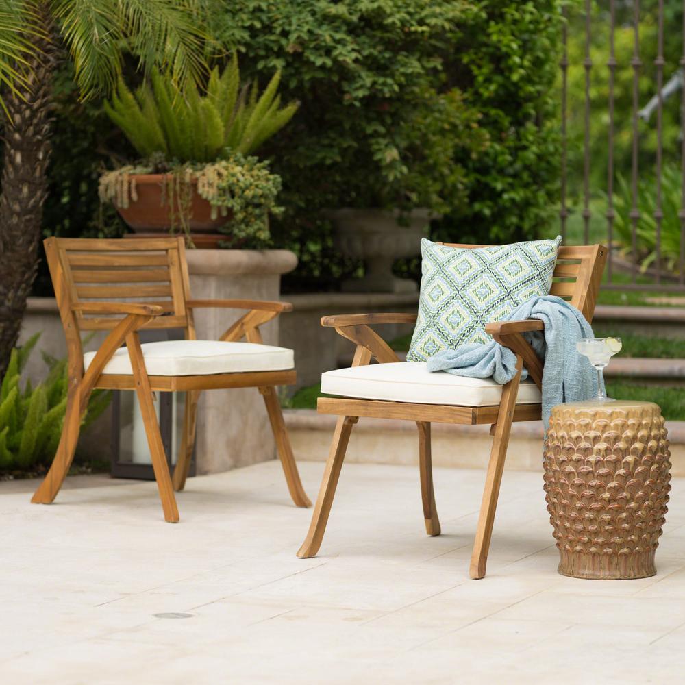 Le House Hermosa Teak Removable Cushions Wood Outdoor Dining Le House Hermosa Teak Removable Cushions Wood Outdoor Dining Chair With Cream 2