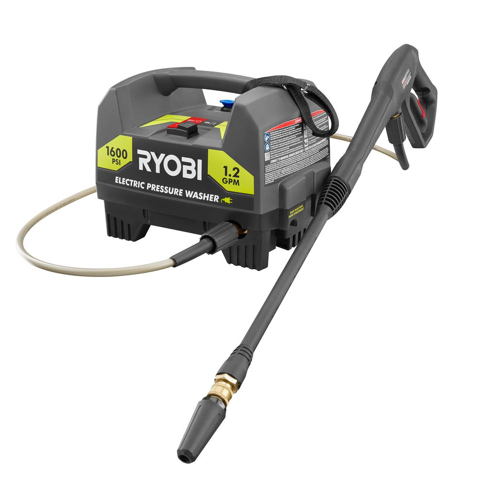 ELECTRIC PRESSURE WASHER 1,600 PSI 1.2 GPM Ryobi Reconditioned Portable ...