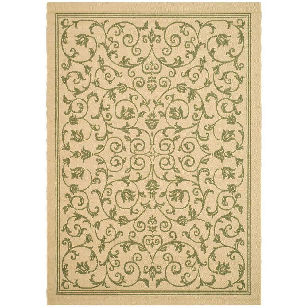 Safavieh Courtyard Natural/Olive 6 ft. 7 in. x 9 ft. 6 in. Indoor