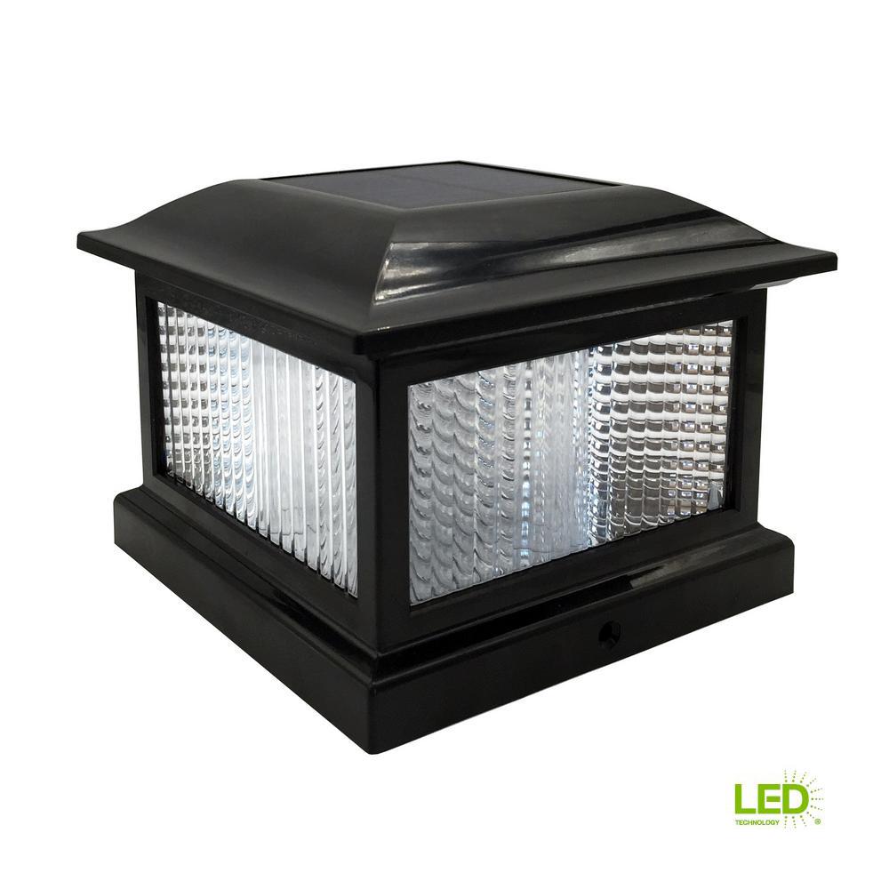 Hampton Bay 5 In X Outdoor Black Solar Integrated Led Hampton Bay 5 In X Outdoor Black Solar Integrated Led Plastic Post