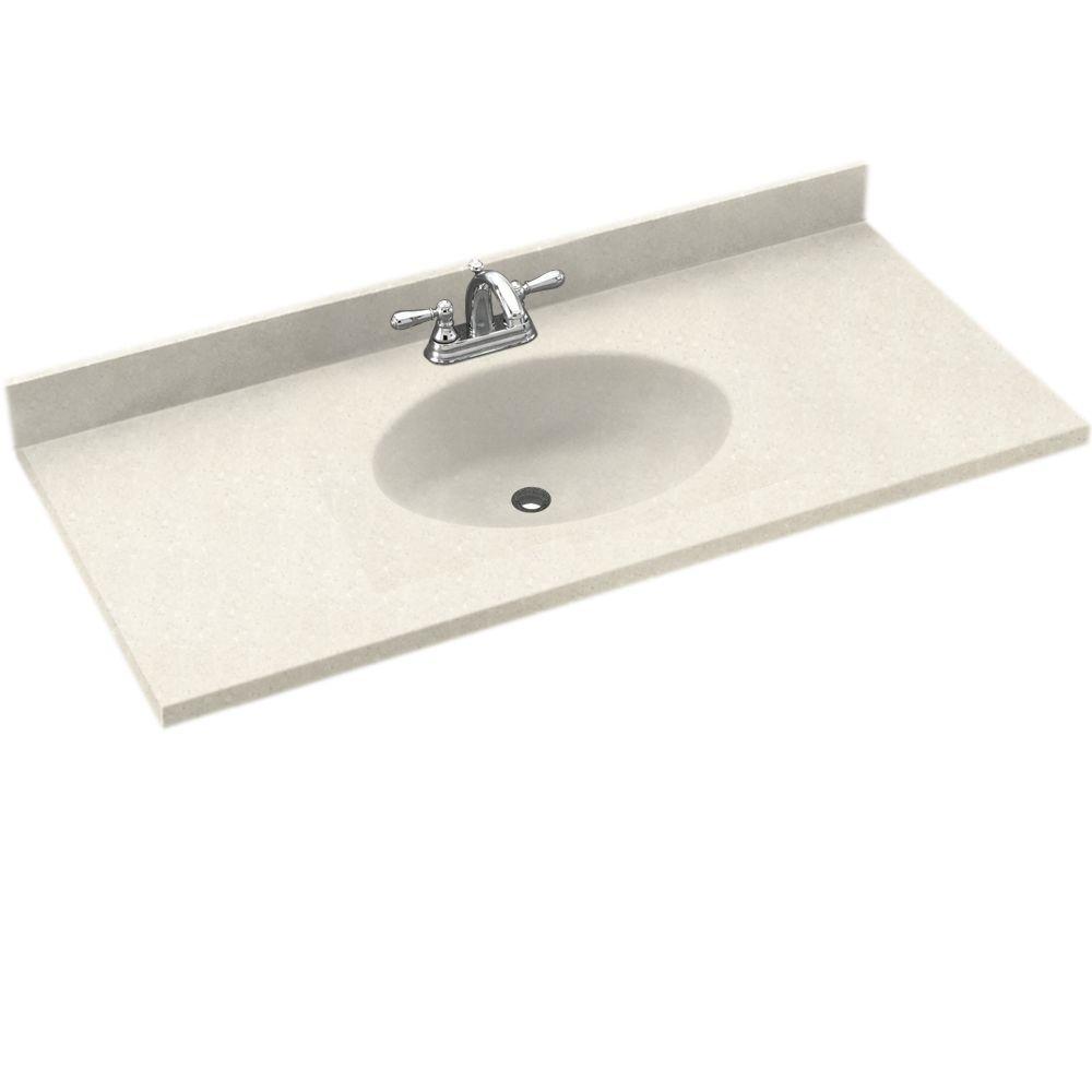 Swan Chesapeake 49 In W Solid Surface Vanity Top In Bisque With Bisque Basin