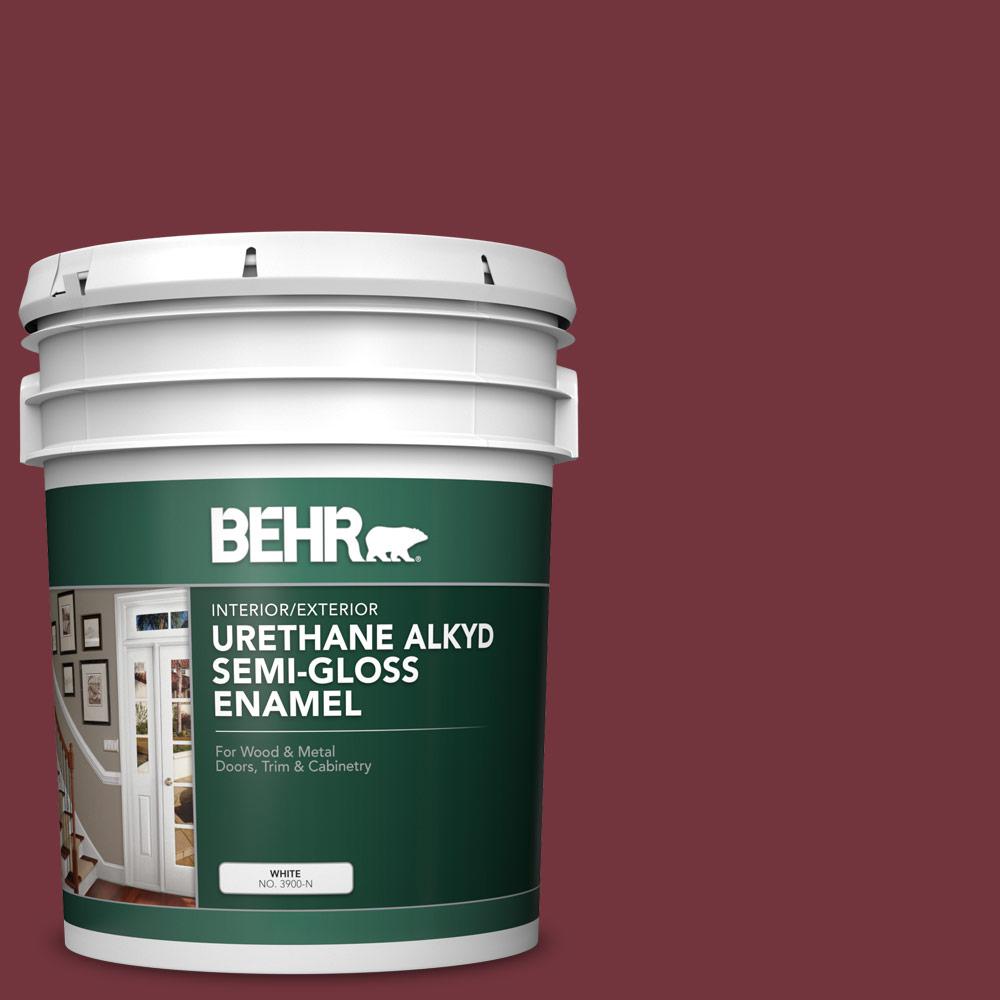 BEHR 5 gal. S1307 Cherry Cola Urethane Alkyd SemiGloss Enamel