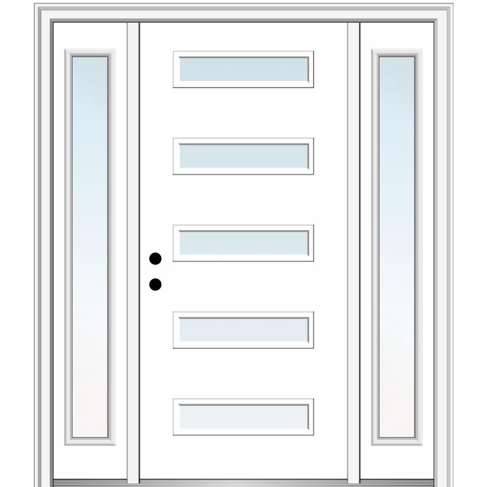 White - Painted - Single door with Sidelites - Front Doors - Exterior