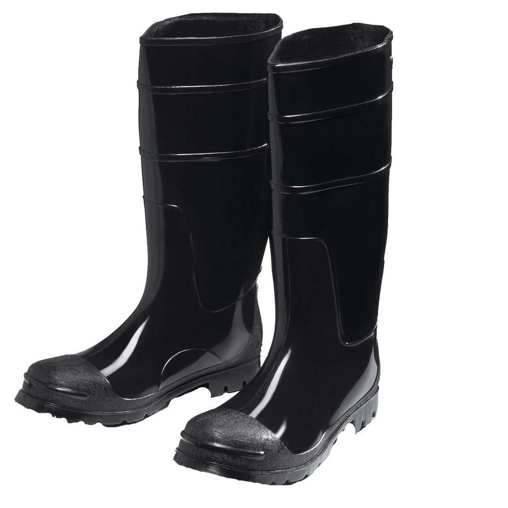 black pvc boots