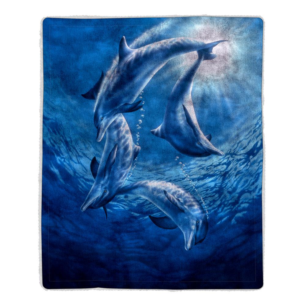 Uncategorized Dolphin Images To Print lavish home ocean dolphin print sherpa fleece blanket 64 dolphins blanket