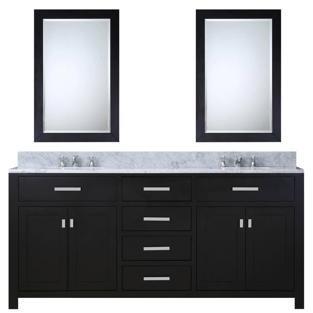 Water Creation Madison 72 In W X 21 5 D Vanity Espresso With Marble Top White Basin Faucet And 2 Mirrors Water Creation Madison 72 In W X 21 5 D Vanity Espresso With Marble Top White Basin Faucet And 2 Mirrors