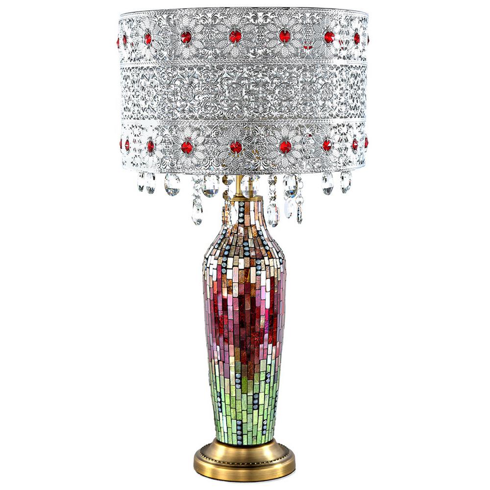 River Of Goods 24 25 In Magenta Indoor Table Lamp With Gloria S Magenta Indoor Table Lamp With Gloria S Crystal Beaded Shade And