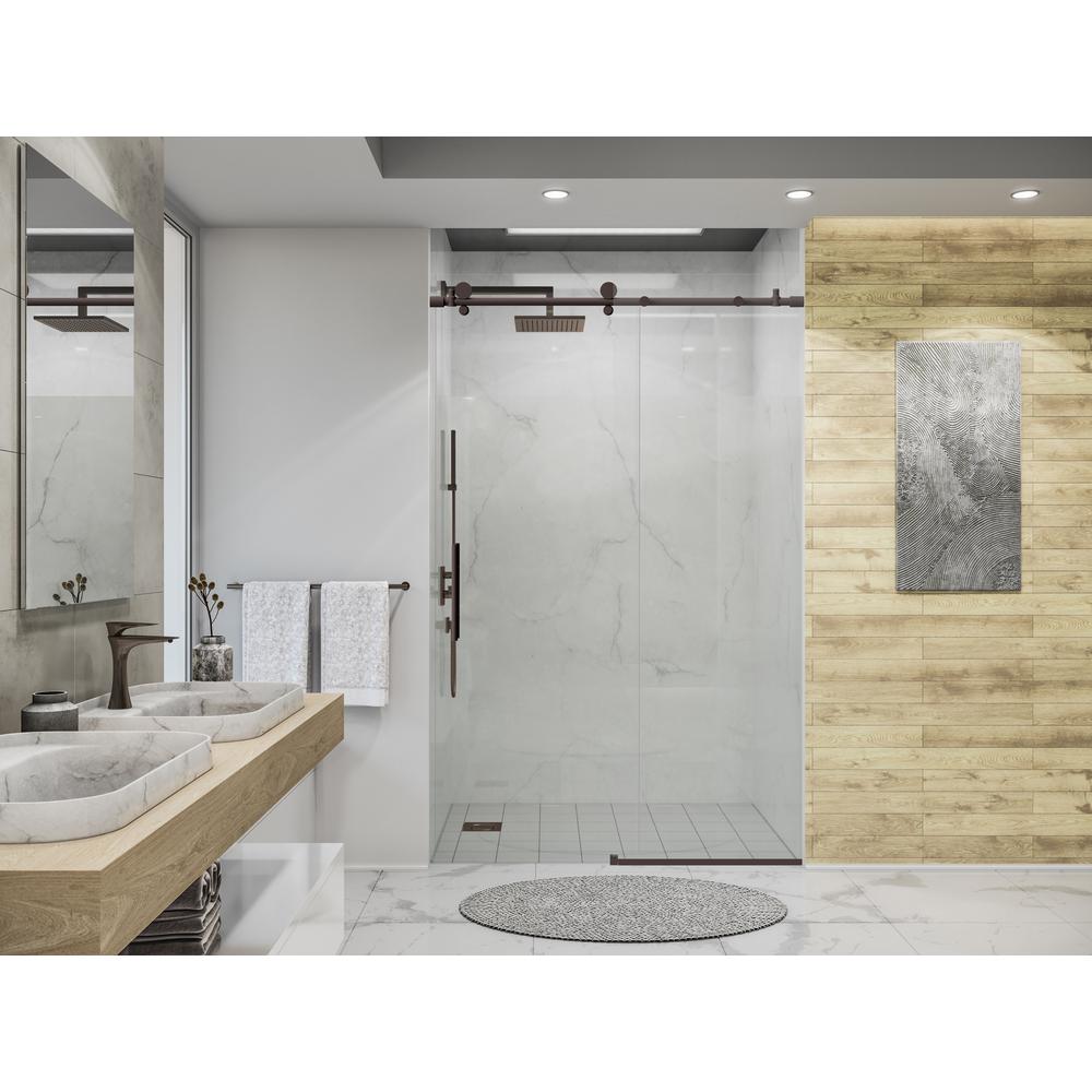 Holcam Eclipse 48 In W X 76 In H Frameless Sliding Shower Door