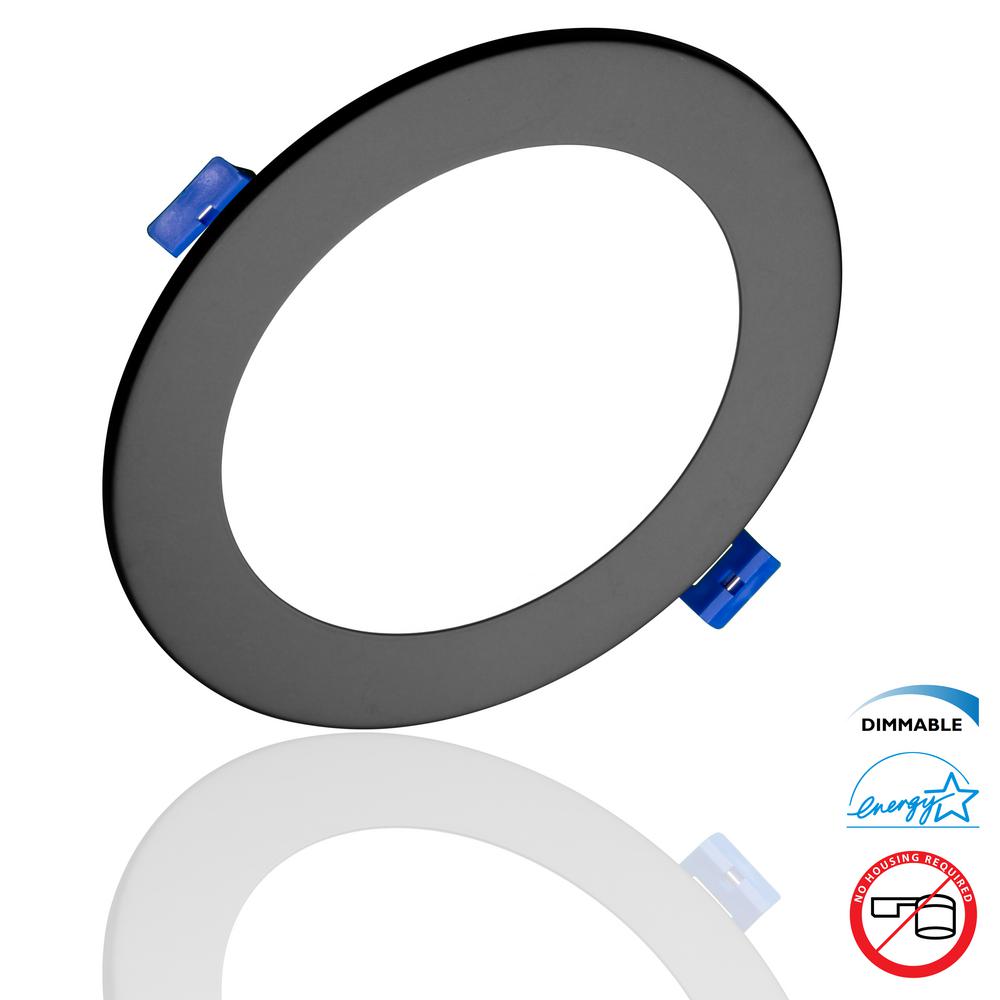 NICOR DLE Series 6 in. Round 4000K Black Integrated LED Recessed