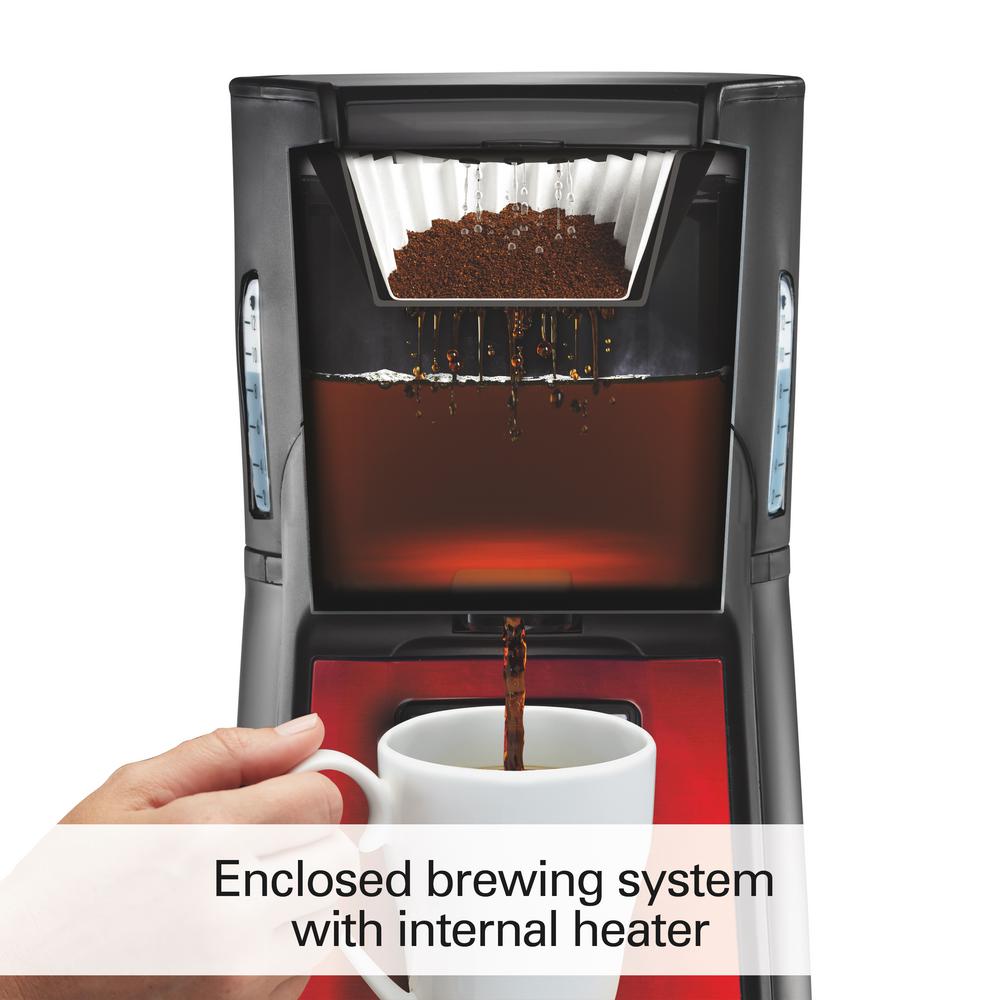 Hamilton Beach Brewstation 12Cup Red Drip Coffee Maker with One Cup