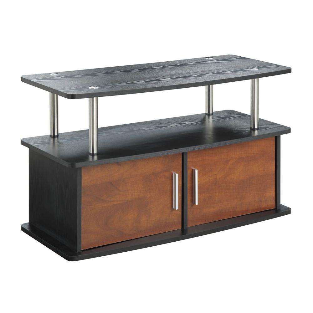 Convenience Concepts Designs2go Deluxe Cherry And Black Storage Convenience Concepts Designs2go Deluxe Cherry And Black Storage Entertainment Center