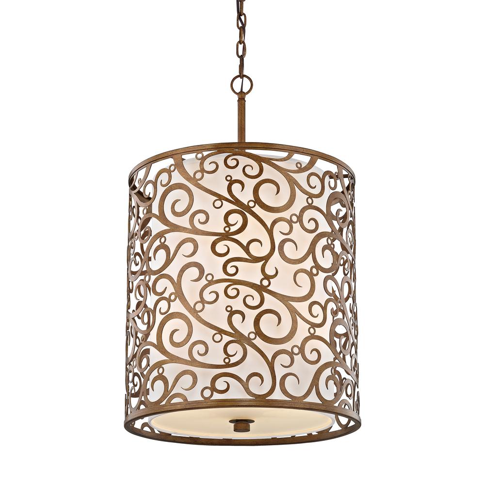  Home  Decorators  Collection  6  Light  Burnished Gold Pendant  