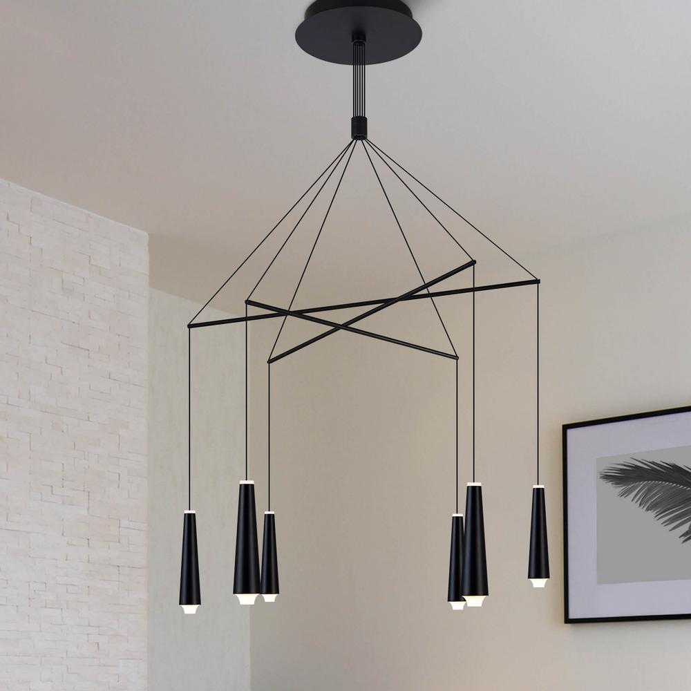 VONN Lighting Expression 38Watt Black Integrated LED Chandelier