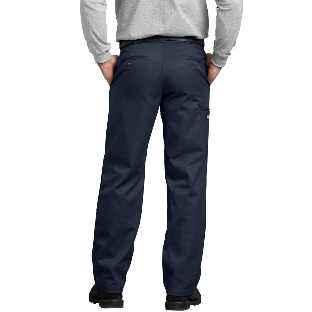Dickies Dark Navy FLEX Regular Fit Straight Leg Double Knee Work Pants WP882DN