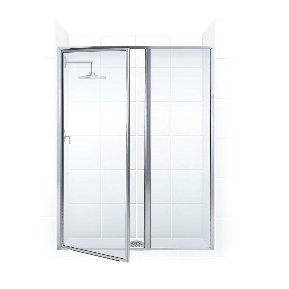 Coastal Shower Doors Legend Series 40 In X 66 Framed Hinge Coastal Shower Doors Legend Series 40 In X 66 Framed Hinge Swing Door With Inline Panel Brushed Nickel Clear Glass L24il16 66n C The