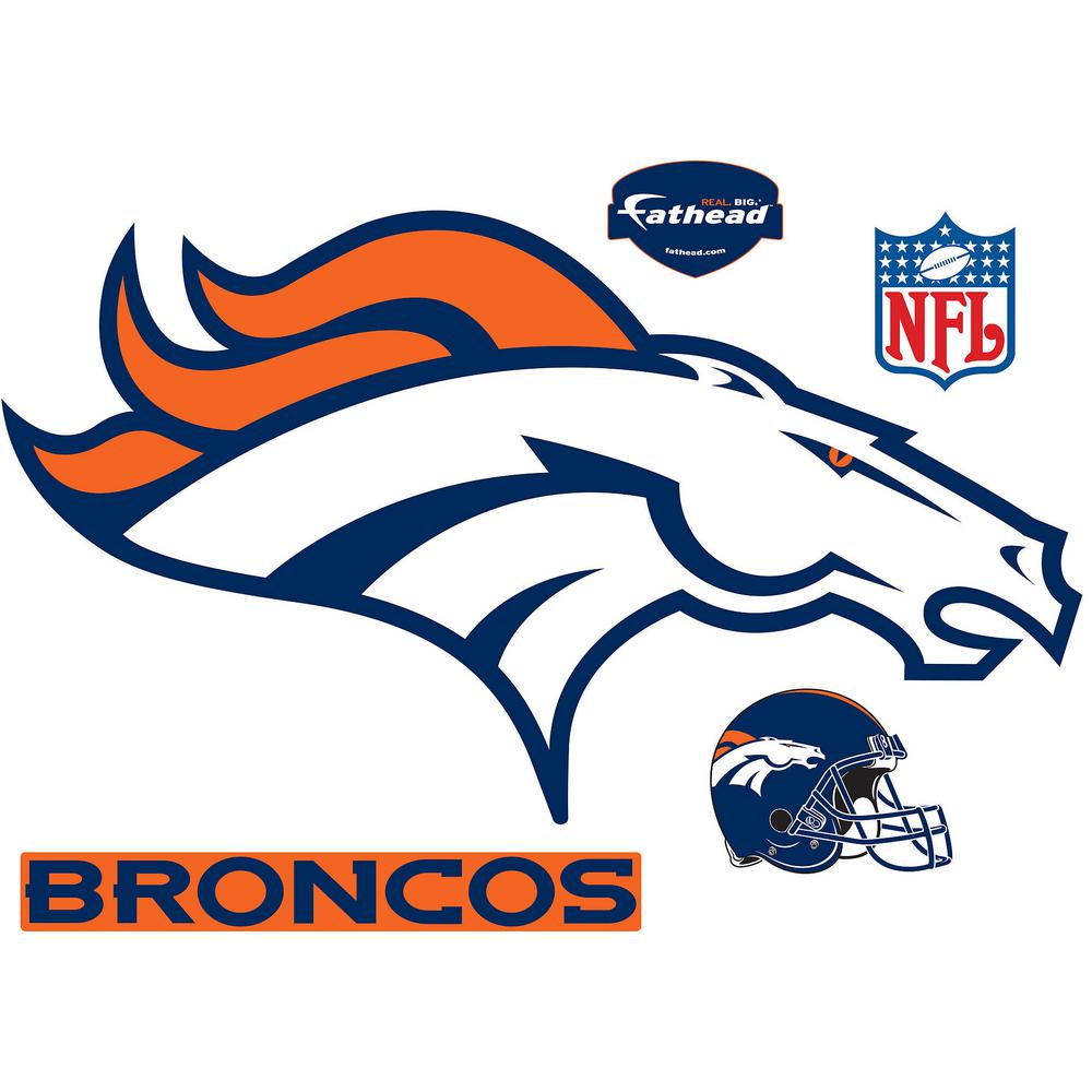 32 In H X 54 W Denver Broncos Logo Wall Mural