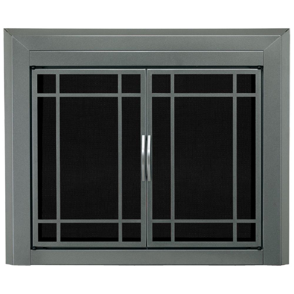 Pleasant Hearth Edinburg Small Glass Fireplace Doors