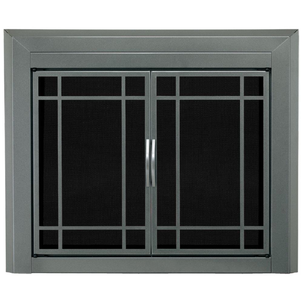 Large Nickel Fireplace Doors Fireplaces The Home Depot