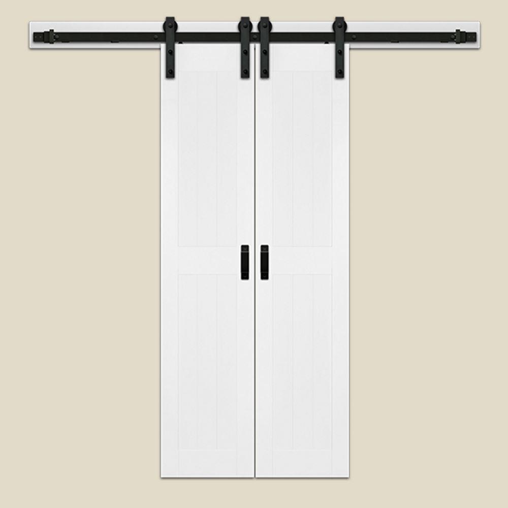 Bi Parting White Barn Doors Interior Closet Doors The