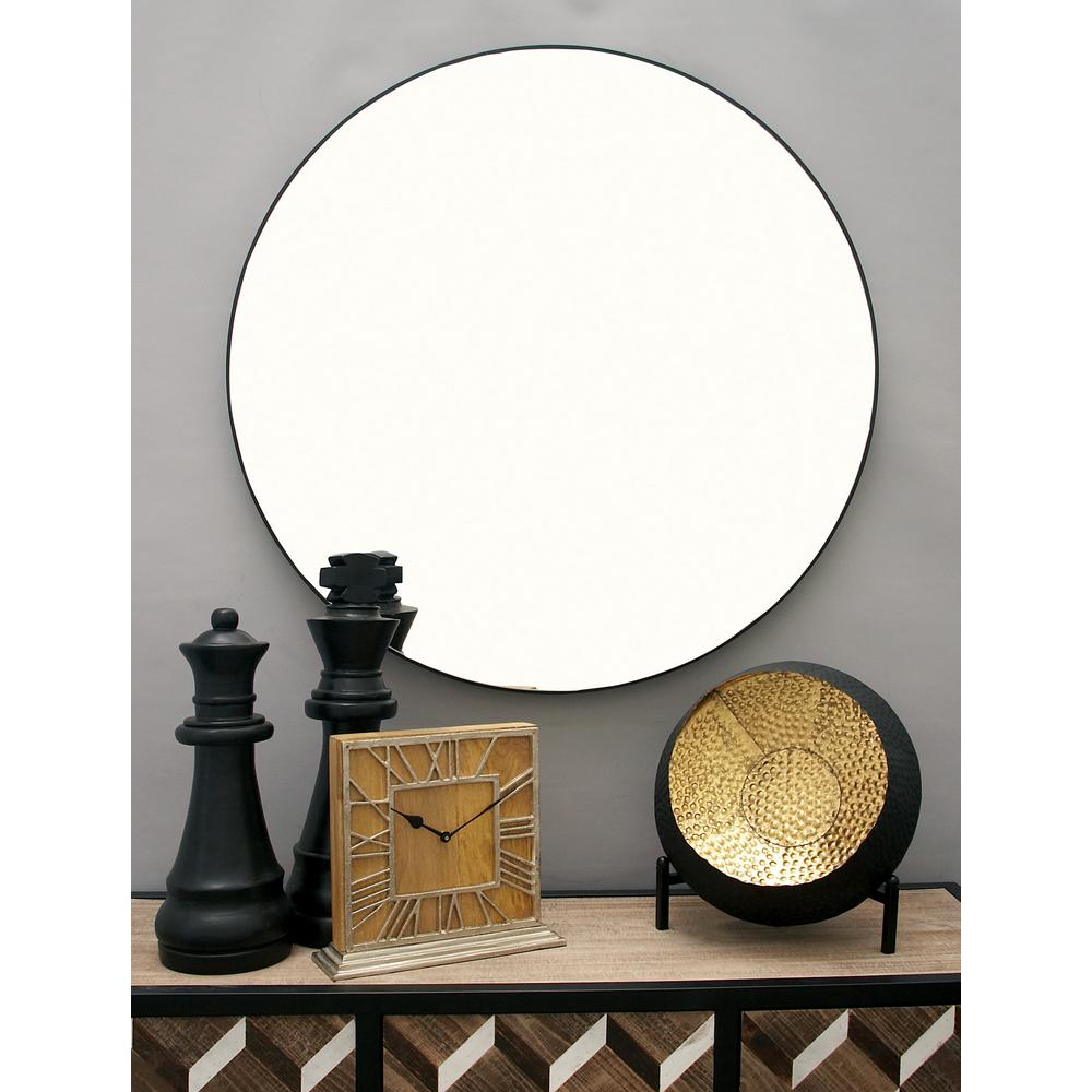 36 In Modern Circular Black Wall Mirror