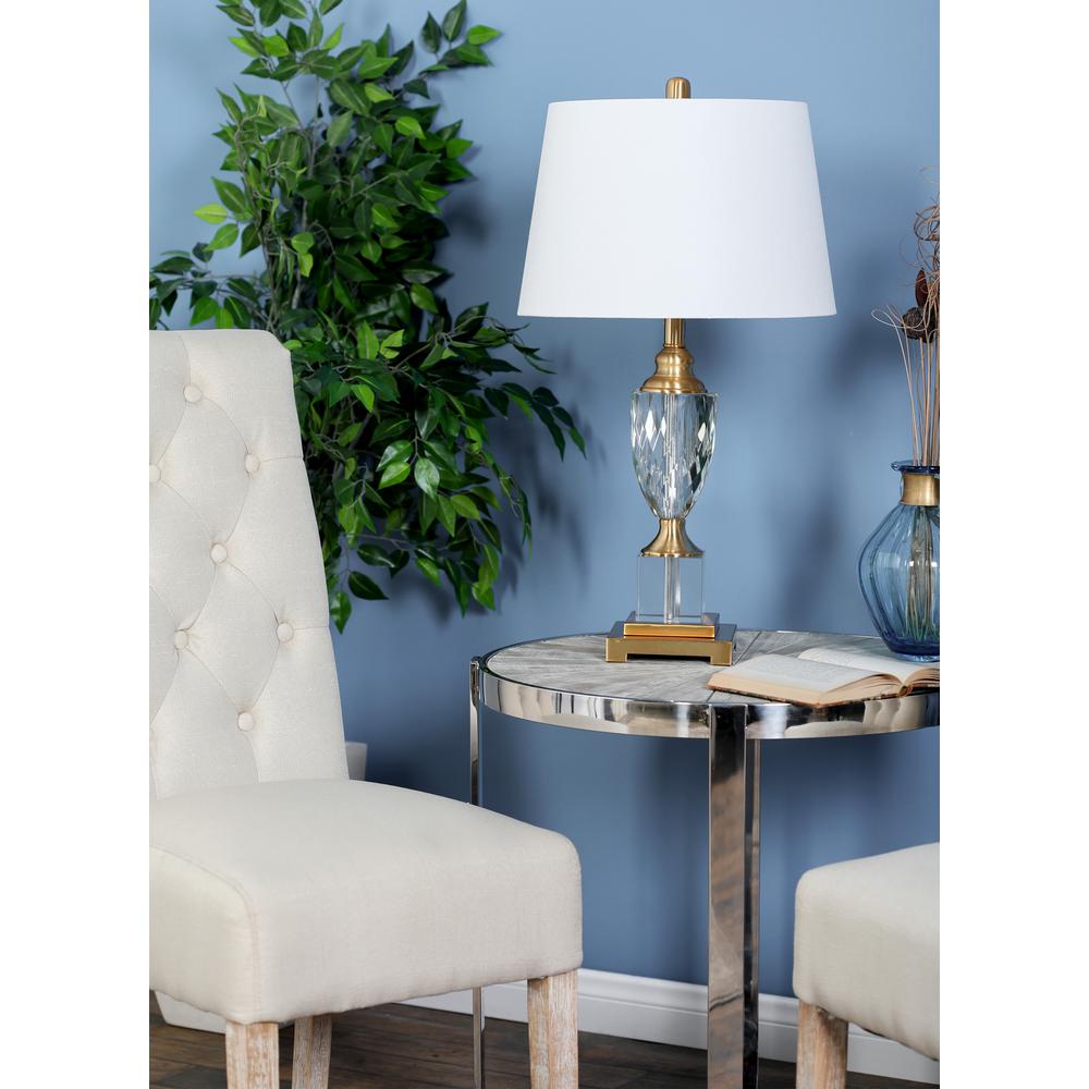 Litton Lane 28 In Clear Glass Urn Shaped Table Lamp With