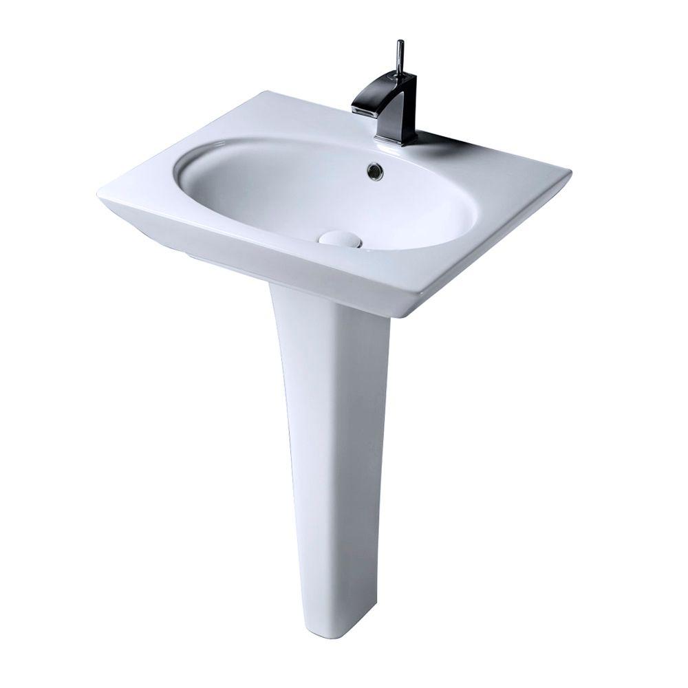 Foremost Series 1930 Lavatory And Pedestal Combo In White-FL-1930-8W ...