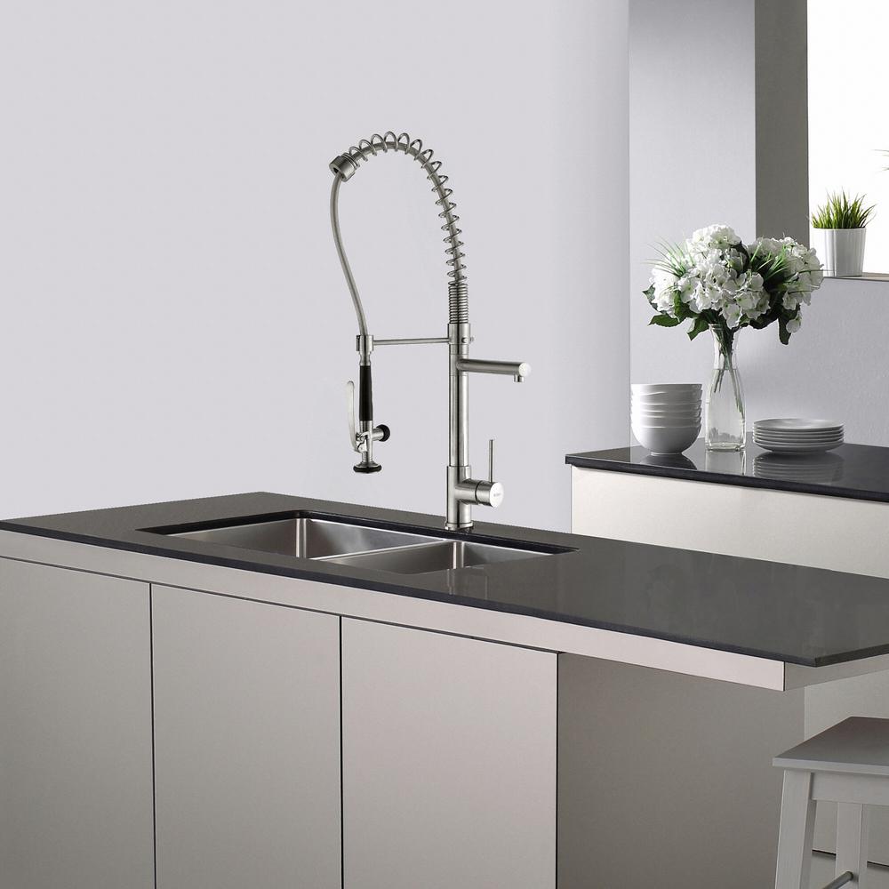 Kraus Commercial Style Single Handle Pull Down Kitchen Faucet With
