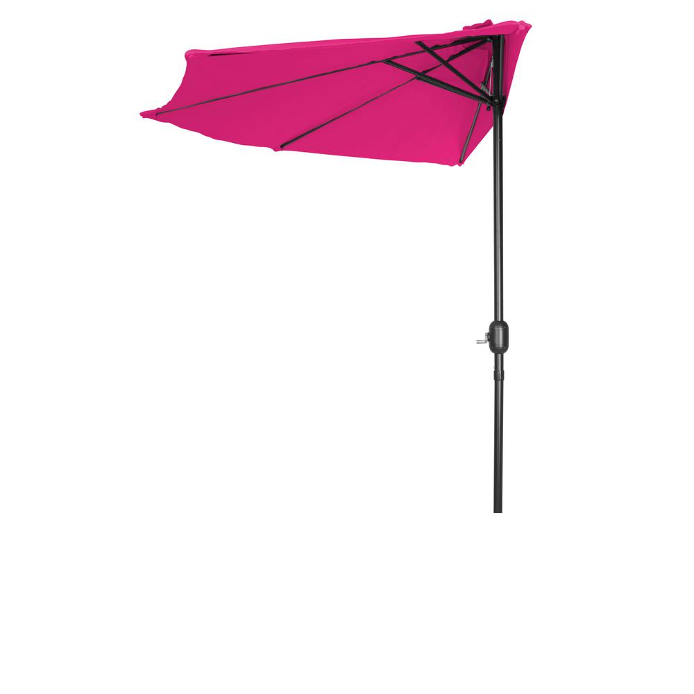 Trademark Innovations 9 Ft Market Half Patio Umbrella In Pink Umb Hf Rose The Home Depot