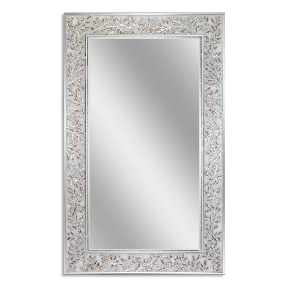 Etched Off White Vanity Mirrors Bathroom The Home Depot Etched Off White Vanity Mirrors