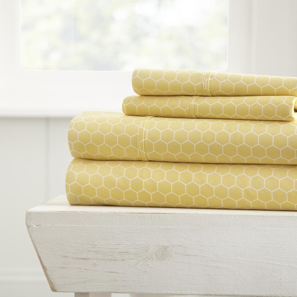 Becky Cameron Honeycomb Patterned 4 Piece Yellow Twin Performance Becky Cameron Honeycomb Patterned 4 Piece Yellow Twin Performance Bed Sheet Set Ieh 4pc Hoc Tw Ye The Home Depot