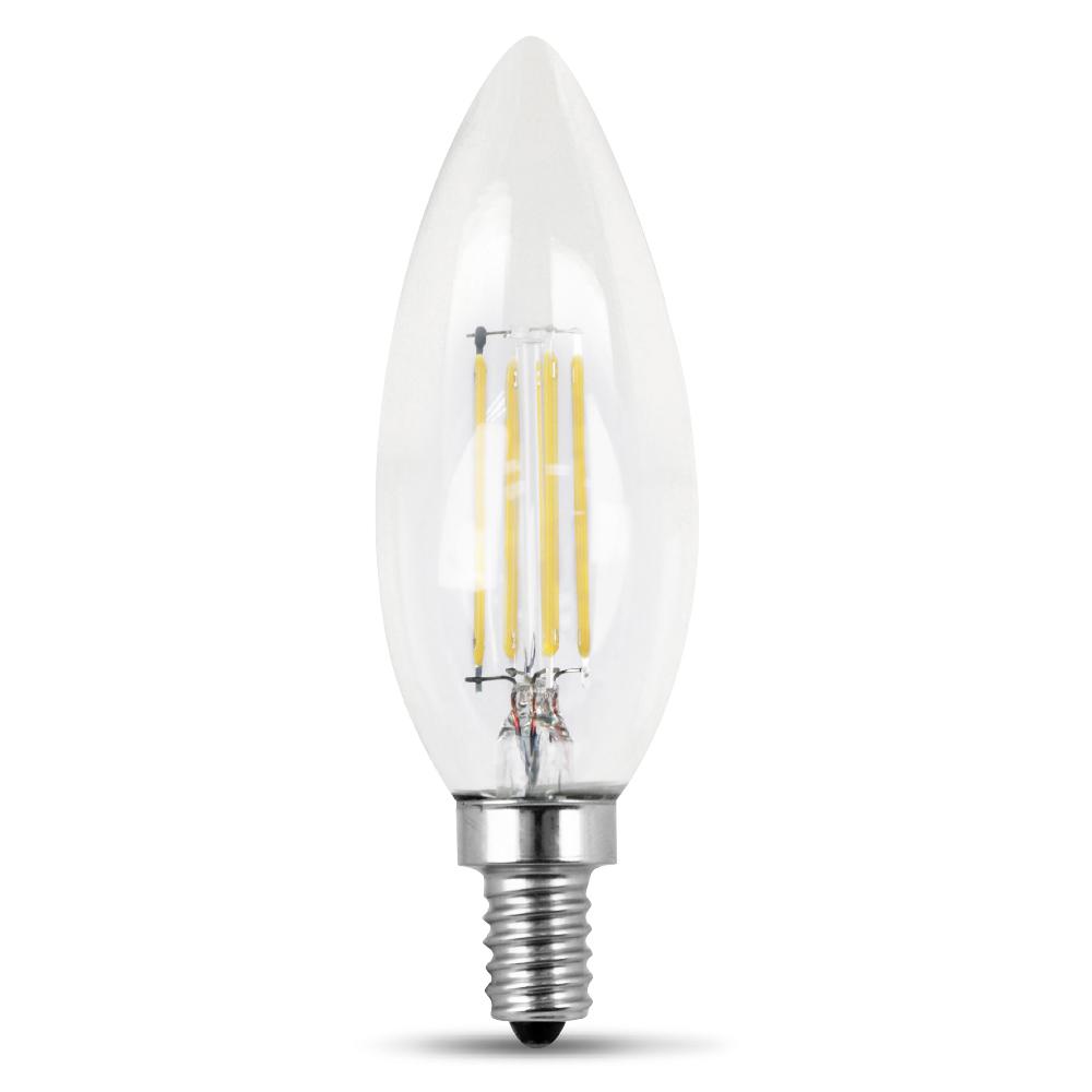 Feit Electric 40 Watt Equivalent 5000k B10 Candelabra Dimmable Feit Electric 40 Watt Equivalent 5000k B10 Candelabra Dimmable Filament Led Clear Glass