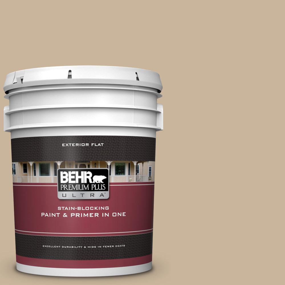 BEHR Premium Plus Ultra 5 gal. PPU407 Mushroom Bisque Flat Exterior