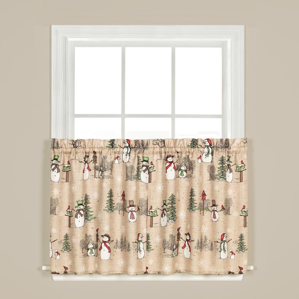 Saturday Knight Snowman Land 36 In L Polyester Tier Pair In Linen