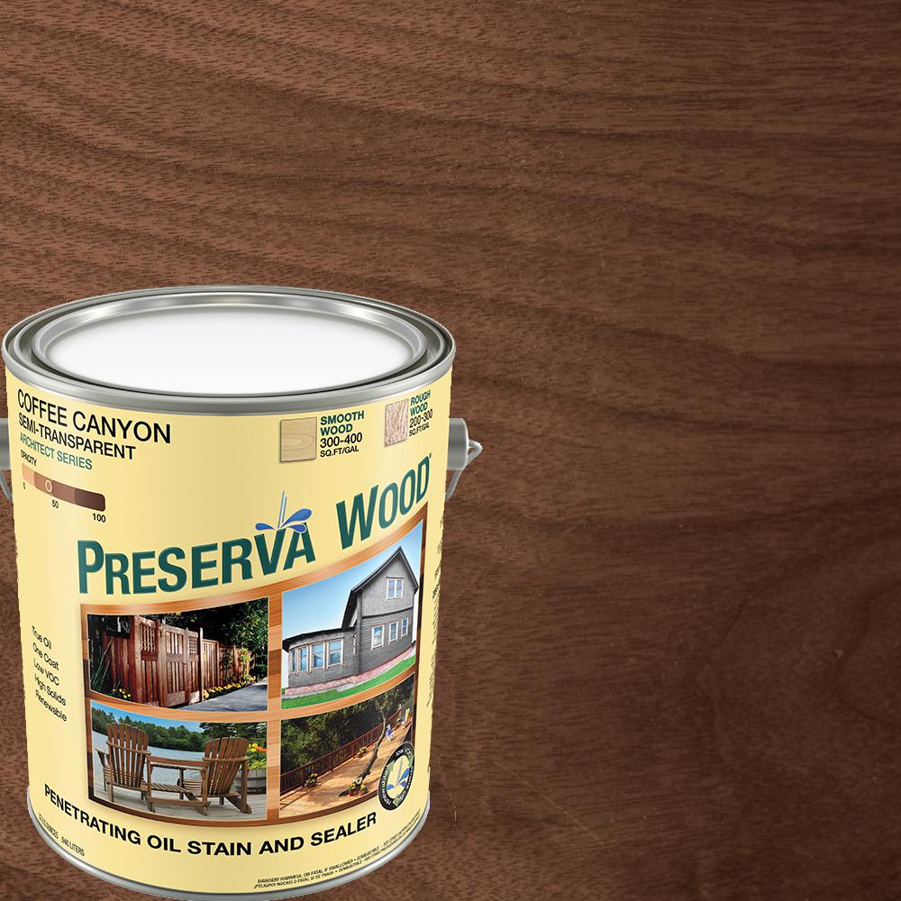 Preserva Wood 1 gal. SemiTransparent OilBased Coffee Canyon Exterior