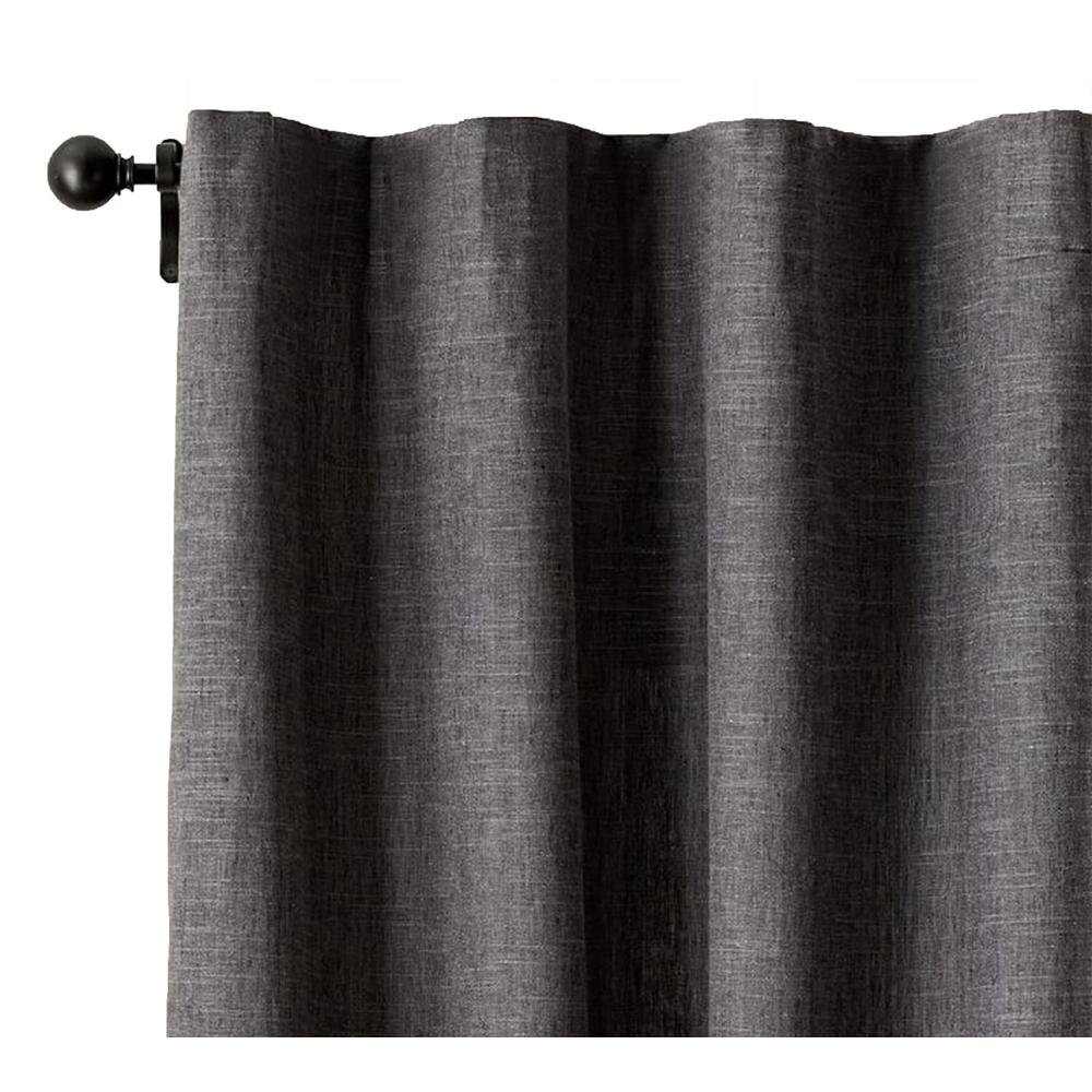 A1 Home Collections Linen Drape In Charcoal 50 In X 108 In