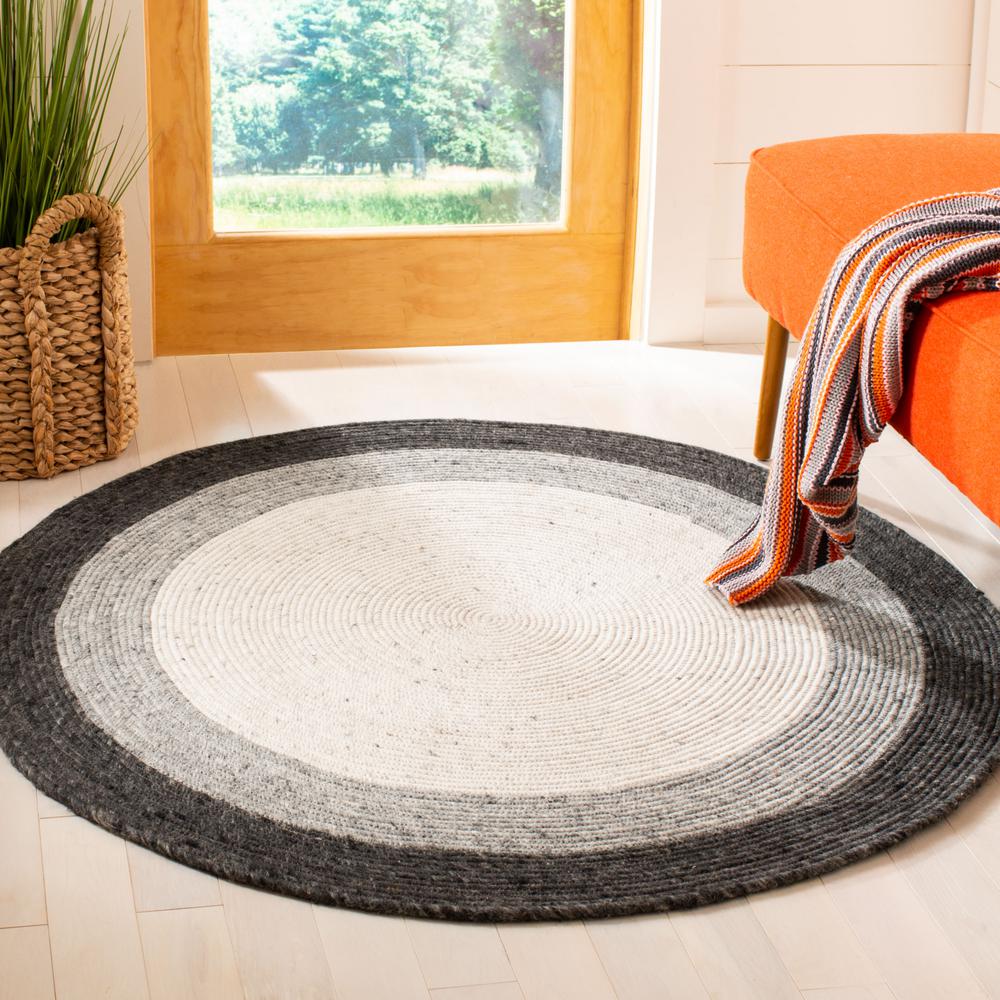 Safavieh Braided Gray Ivory 5 Ft X Round Area Rug Brd903a Gray Ivory 5 Ft X Round Area Rug