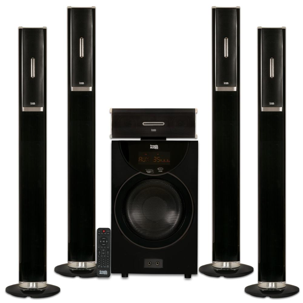 Acoustic Audio by Goldwood Tower 5.1 Bluetooth Home Speaker System with