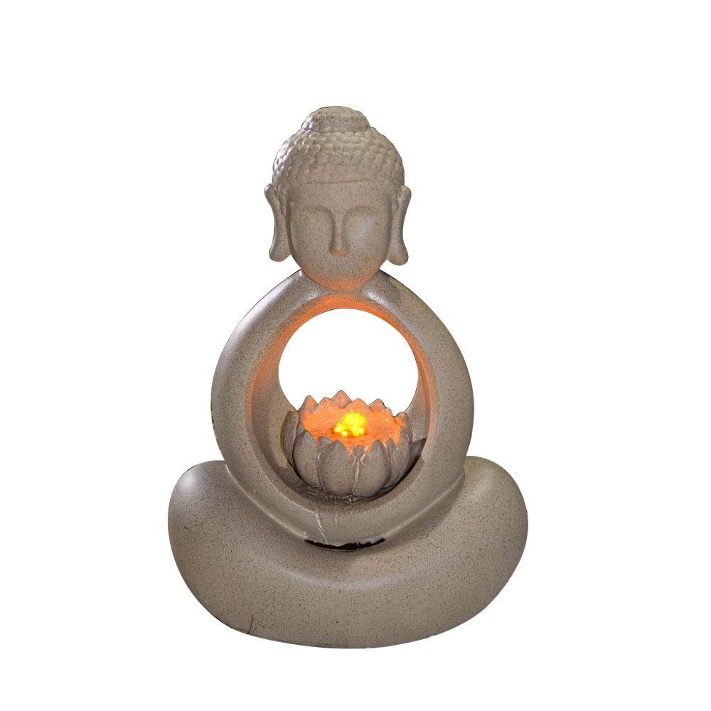 Jeco Buddha Water Fountain With LED Light FCL111 The Home Depot