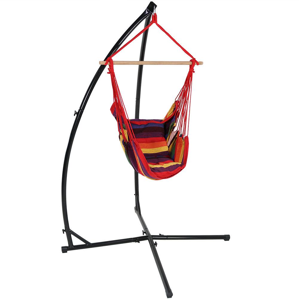 Sunnydaze Decor 3 75 Ft Hanging Hammock Chair Swing And X Stand