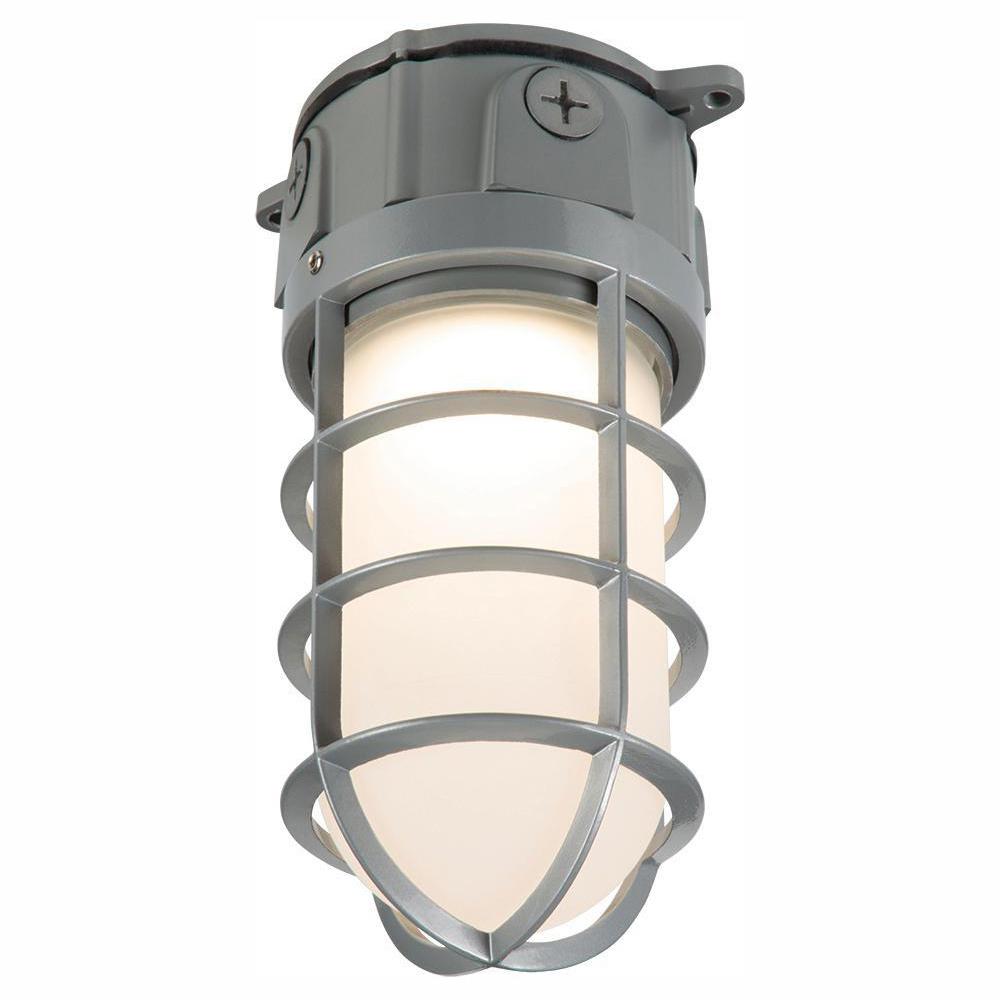 Halo Gray Outdoor Integrated Led Vapor Tight Wall Or Ceiling Mount