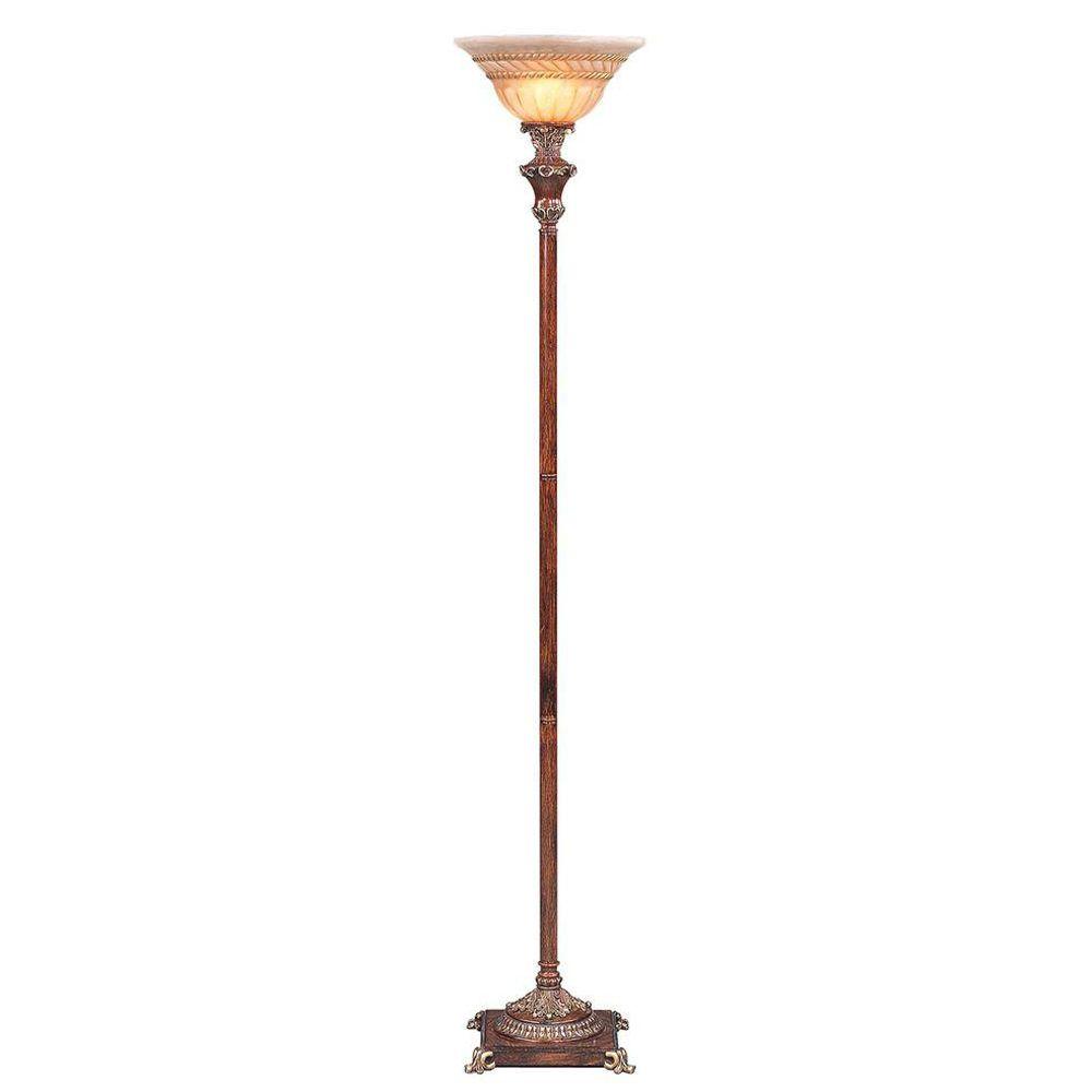 OK LIGHTING 69 in. Resemble Wooden Color Torch LampOK4171FTR The